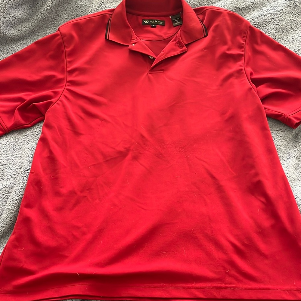 WEDGE GOLF POLO RED sz large